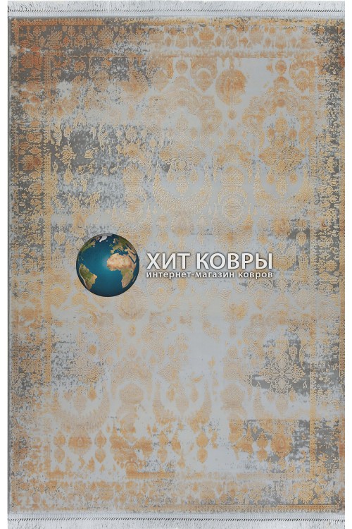Турецкий ковер Tajmahal 06501 Серый-золотой